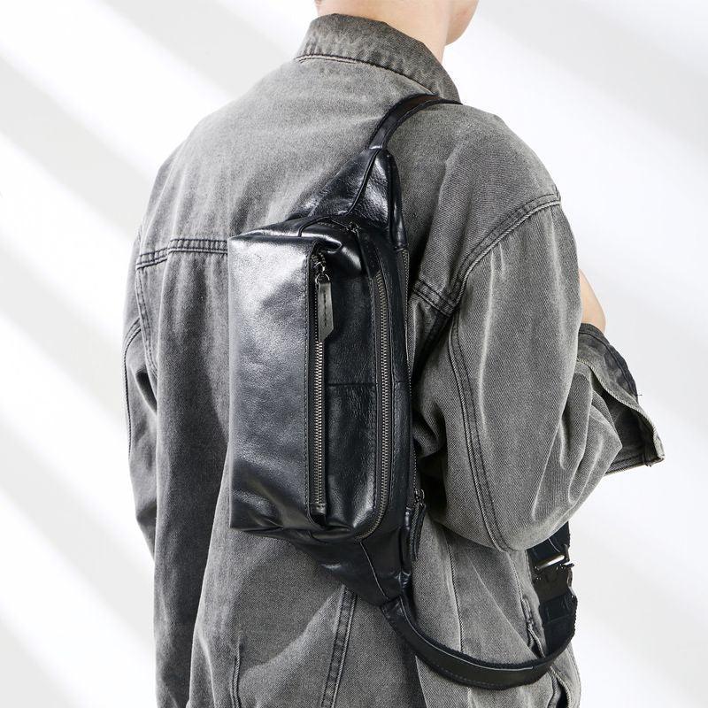 Men’s Top-Grain Leather Crossbody Waist Bag