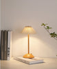 Nordic Pleated Table Lamp Rechargeable LED Wooden Base Bedside Light