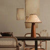 Wabi sabi wooden linen table lamp 40cm