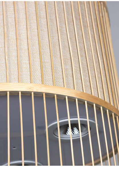 Modern bamboo weaving cylinder chandelier