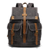 Canvas Backpack with 15.6-Inch Laptop Storage and Crazy Horse Leather