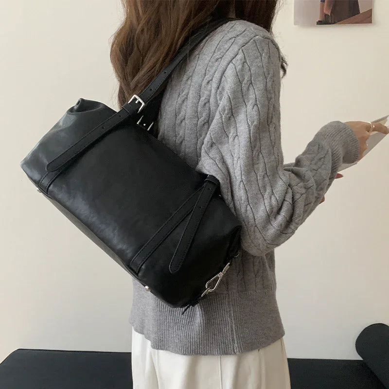 Women Leather Underarm Shoulder Purse With Large Capacity