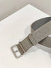 women suede leather wide belt with silver buckle