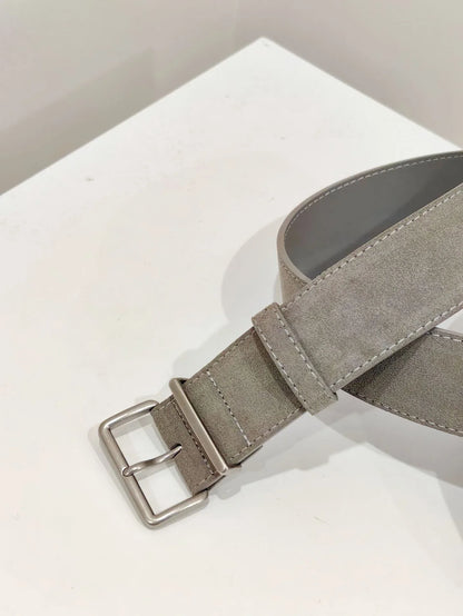 women suede leather wide belt with silver buckle