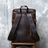 Retro leather backpack for men 15 inch laptop