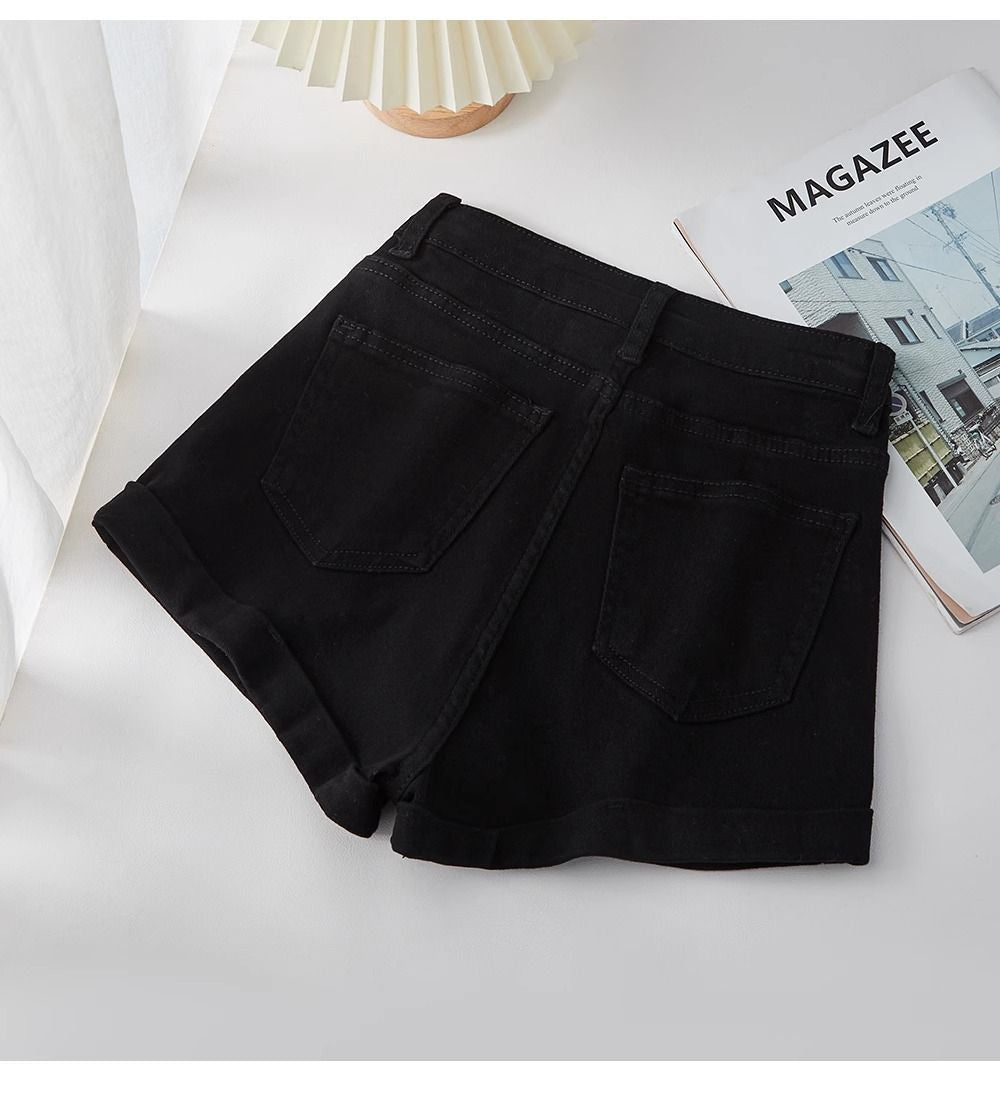 high waisted zipper fly shorts