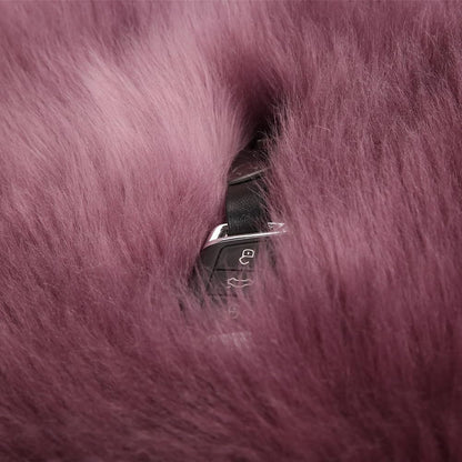 Long Hair Sheepskin Car Seat Cover with Plush Wool Backrest