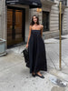 Black spaghetti strap high waist a-line maxi dress for summer wear