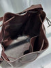 Genuine Leather Women’s Bucket Bag Tote with Drawstring