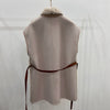 Reversible Women Sheepskin Fur And Cashmere Vest