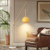Vintage orb arching floor lamp with glass shade Original Wood Color 110V-120V For US CA