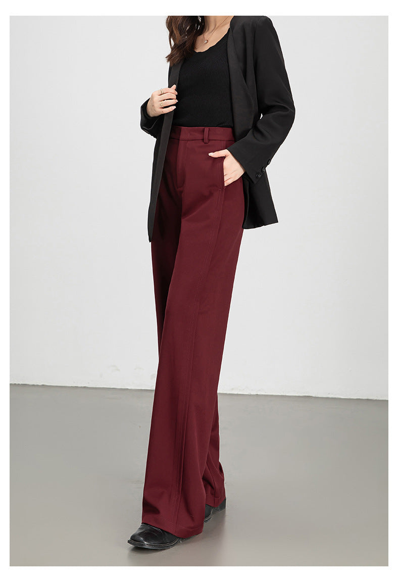 Women casual pants with high waist drape