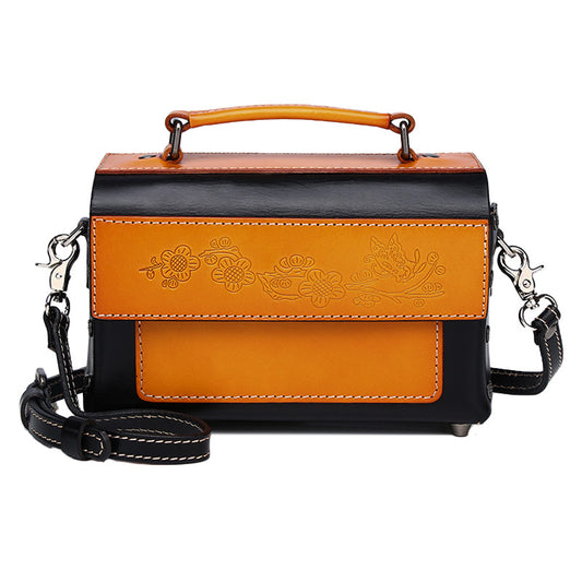 Embossed Women Leather Crossbody Bag
