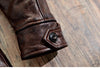 Men’s Retro Waxed Cowhide Leather Jacket
