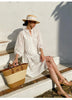 women summer dress white lace loose fit