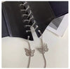 Black Butterfly Chain Faux Leather Elastic Waist Belt