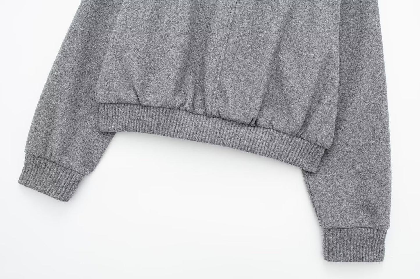 Women Loose Wool Bomber Pilot Jacket