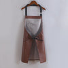 faux leather apron waterproof kitchen work wear