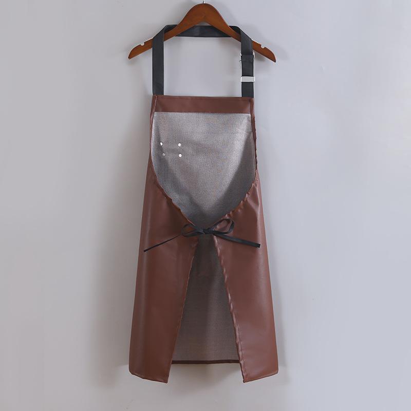 faux leather apron waterproof kitchen work wear