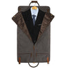 Canvas Garment Bag with Top-Grain Cowhide Leather and Foldable Suit Carrier