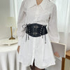 Women’s Faux Leather Corset Belt With Lace Up Sides
