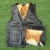 Men’s Leather Vest with Warm Lining and Multiple Utility Pockets