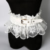Women’s Wide Lace Waist Belt with Elastic Back Design