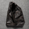 Distressed leather motorcycle riding vest for men big size
