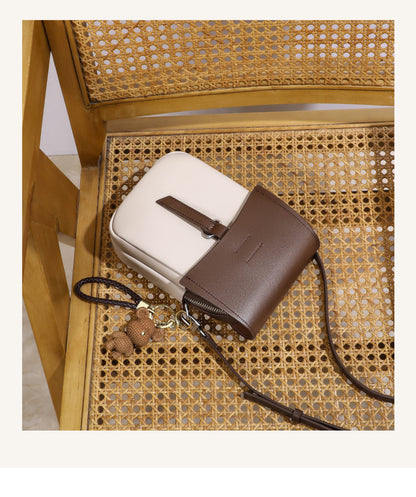 Small Leather Crossbody Phone Bag for Women