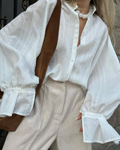 Lantern Sleeve Women Shirts Blouse