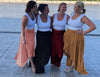 high waisted maxi flared skirt