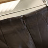 Leather Mini Skirt with Asymmetrical Front Zipper