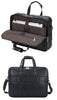 men's genuine leather laptop office bag with trolley sleeve