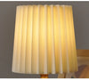 Vintage pleated wood column table lamp