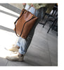 Genuine Brown Office Tote with Adjustable Strap