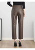 Women’s High Waisted Black Cropped Leather Pants