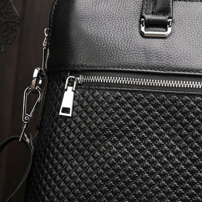 Genuine Leather Men's Office Briefcase Bag