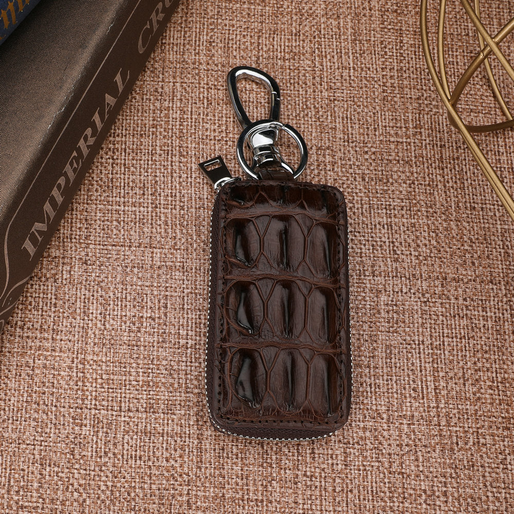 crocodile leather key pouch