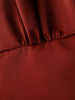 Women’s V-Neck Lantern Sleeve Blouse with Fitted Waist and Button Detail