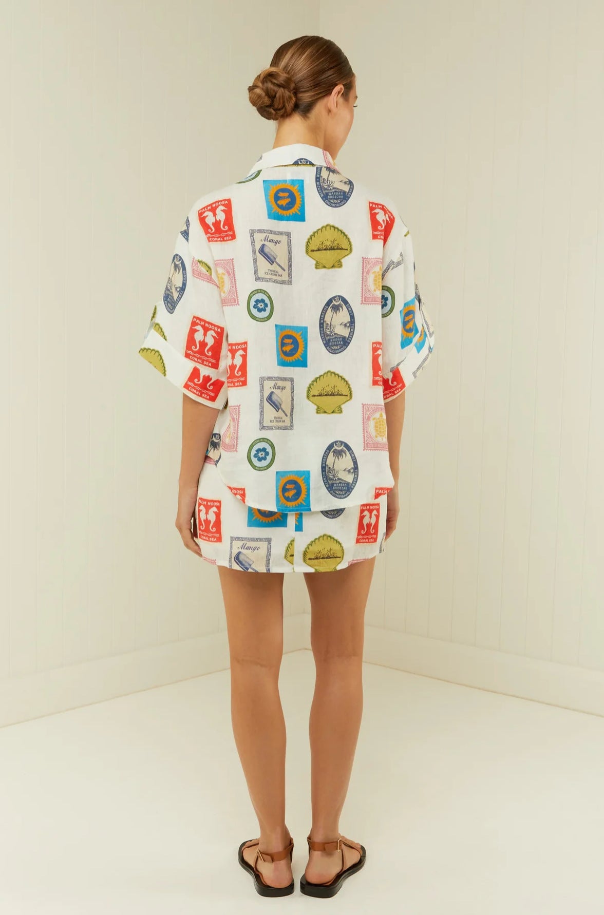 Printed Button Up Shirt and Skirt Set Women’s Summer Beach Outfit