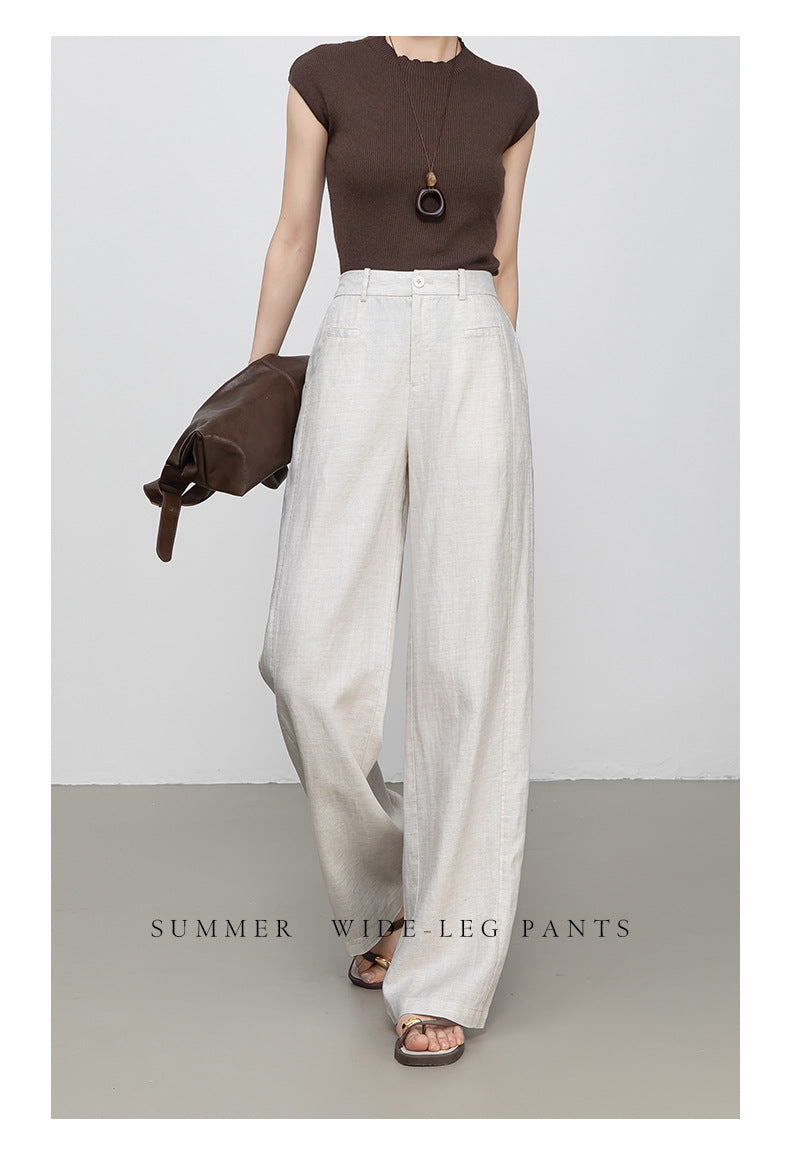 Casual Slacks with high waist summer drape