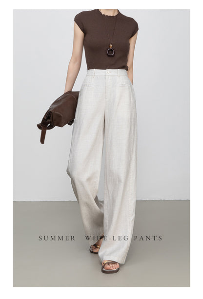 Casual Slacks with high waist summer drape