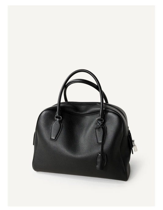 Leather Shoulder Bag Boston Briefcase Style Purse