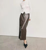 High Waisted Leather Maxi Skirt