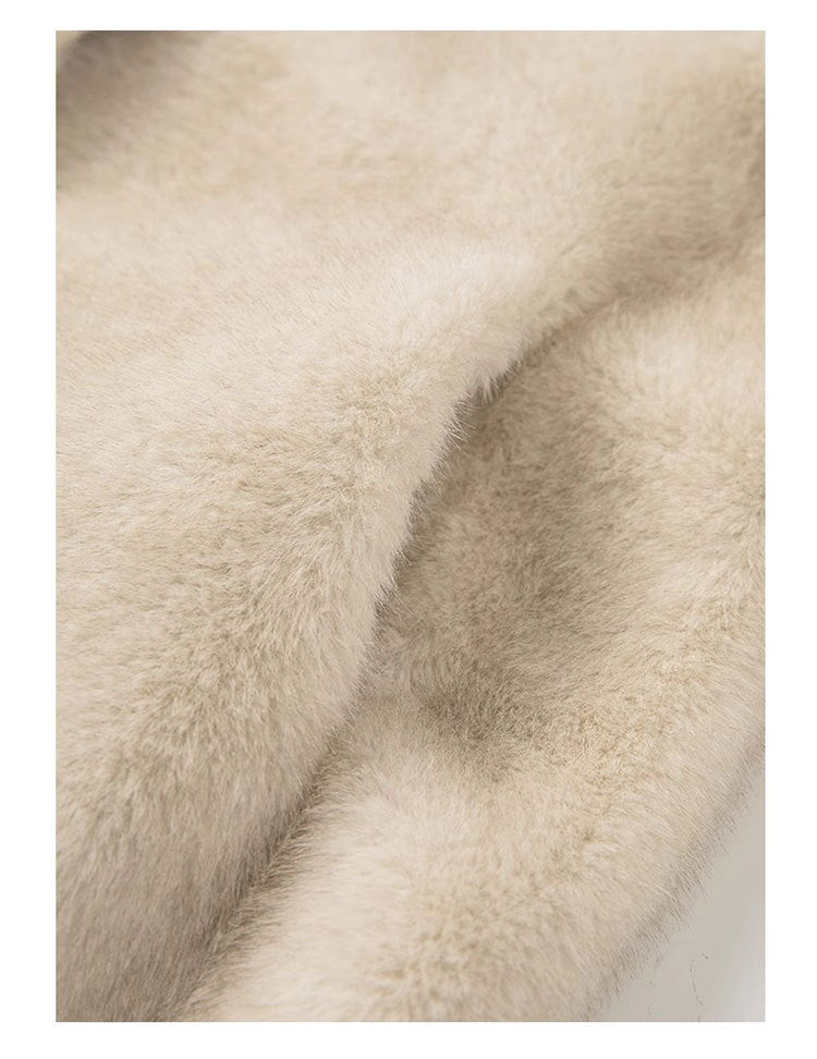 Short Mink Fur Coat Women Double Breasted Winter Jacket