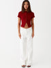 Women Tripe Slim Button Short Sleeve Top