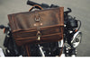 Men’s Crazy Horse Cowhide Leather Motorcycle Messenger Bag