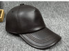 Men’s Genuine Leather Baseball Cap with Adjustable Buckle