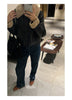 Womens waxed leather down aviator bomber jacket