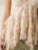 Floral camisole with lace ruffles and chiffon layers